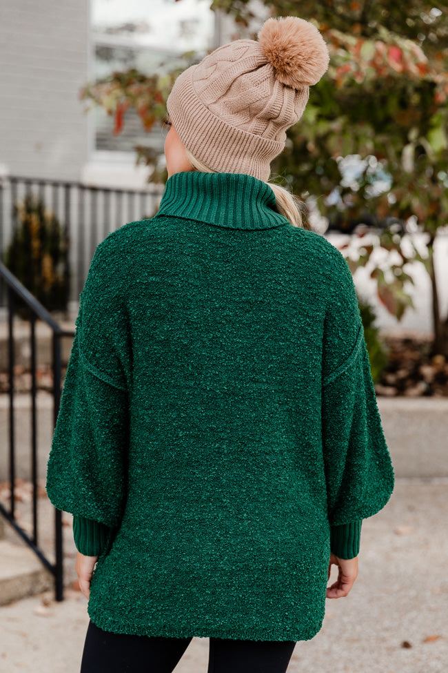 Haven't You Heard Hunter Green Turtleneck Sweater