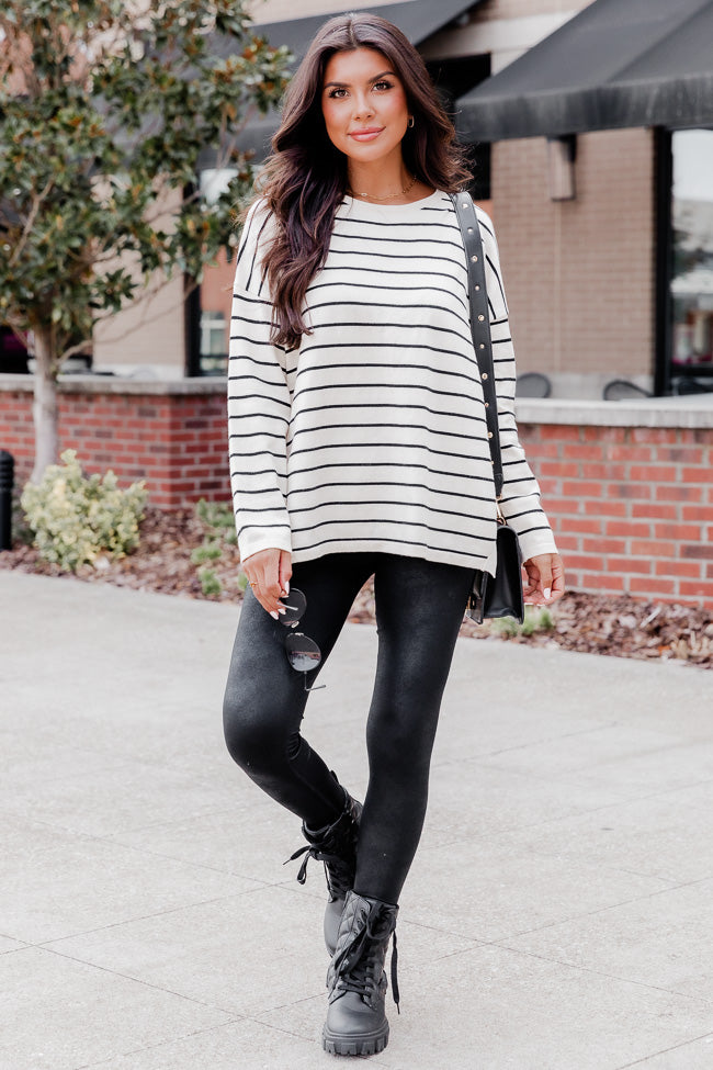 Starting Memories Beige And Black Striped Sweater FINAL SALE