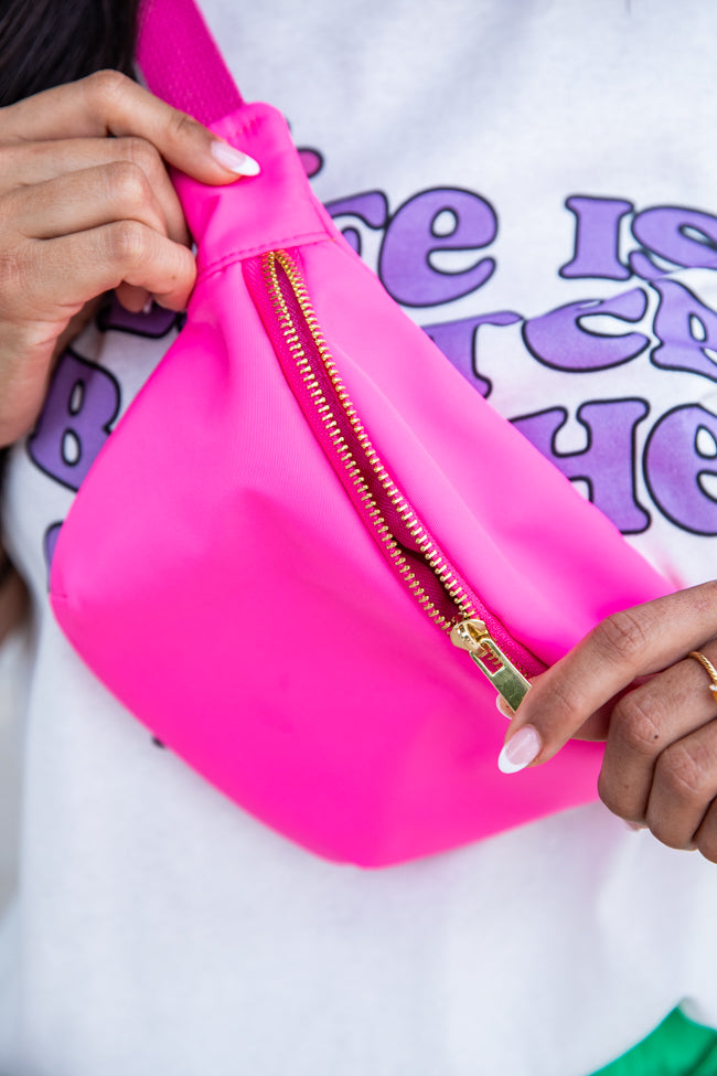 On The Go Hot Pink Belt Bag – Pink Lily