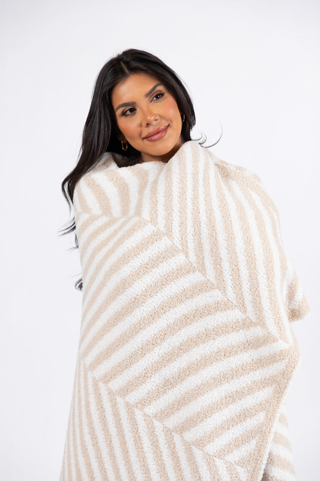 Make Me Believe Taupe Herringbone Blanket FINAL SALE