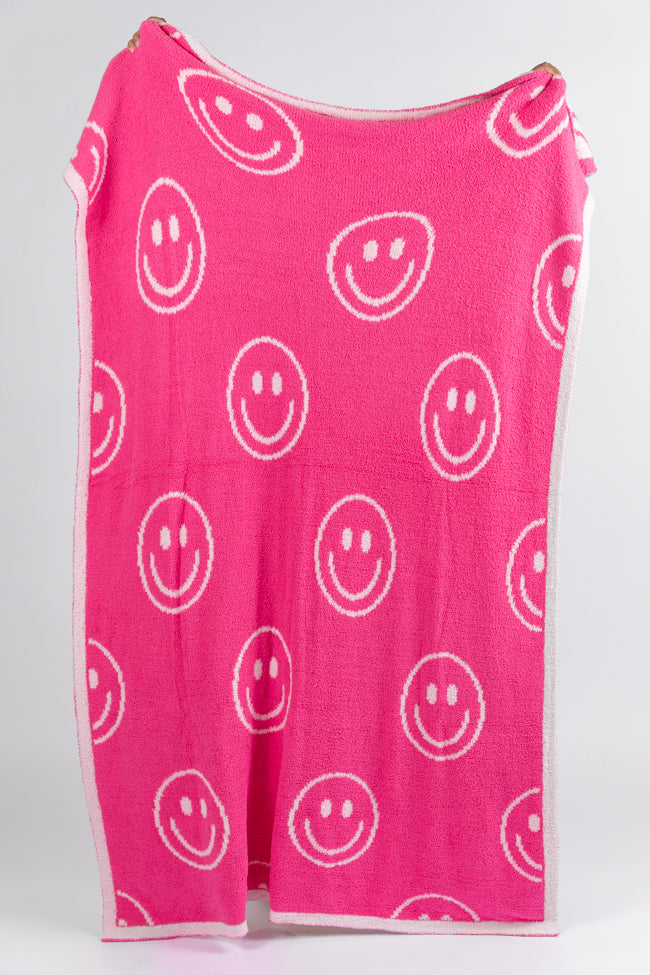 Make Me Believe Pink Smiley Blanket DOORBUSTER