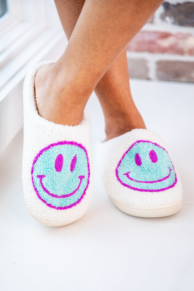 Green Smiley Slippers FINAL SALE