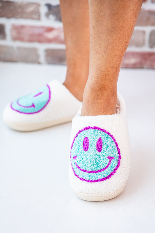 Green Smiley Slippers FINAL SALE
