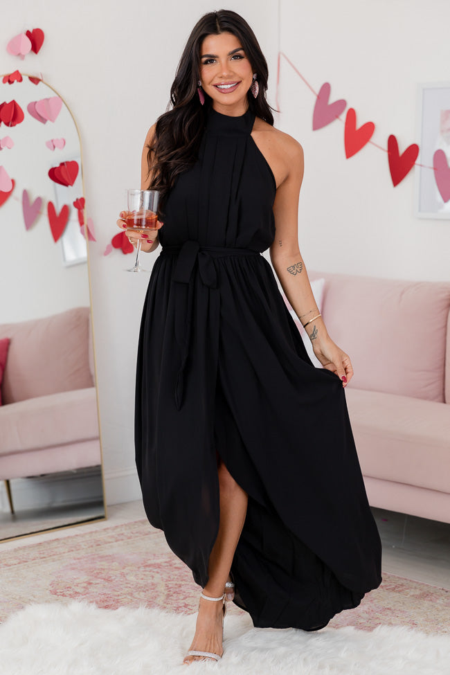 Tell Me About It Black Maxi Dress FINAL SALE Pink Lily