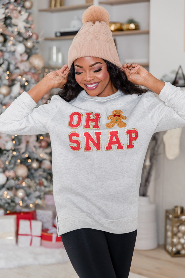 Oh Snap Chenille Patch Graphic Sweatshirt FINAL SALE