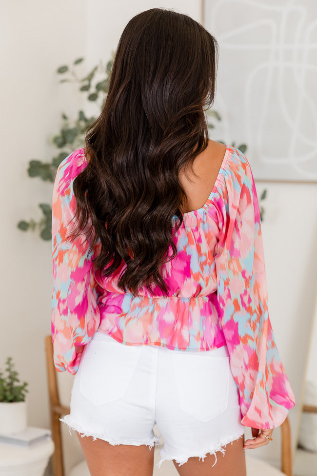 Picking Petals Blouse in Saint James Pink Watercolor Floral