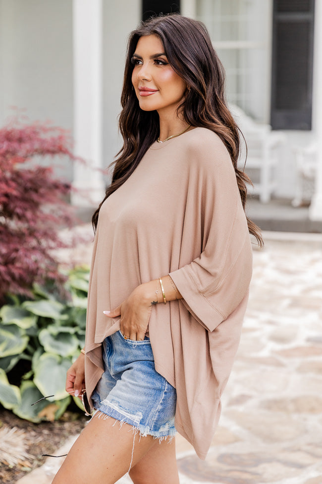 In My Element Tan Basic Flowy Tee