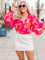 Having Mixed Feelings Pink/Orange Printed Long Sleeve Bodysuit FINAL SALE