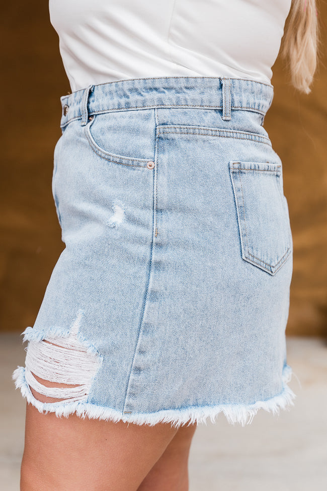 Amazon.com: Women's Frayed Distressed Denim Skirt Summer Casual High Waist  Hole Button Mini Short Jeans Skirt with Pocket (Blue #1gh, M) : Clothing,  Shoes & Jewelry