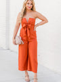 Steady As We Go Rust Strapless Jumpsuit FINAL SALE