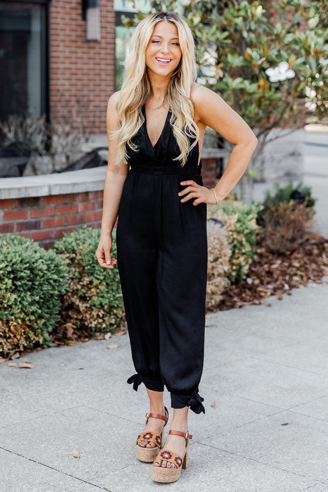 Black cheap sleeveless jumpsuit