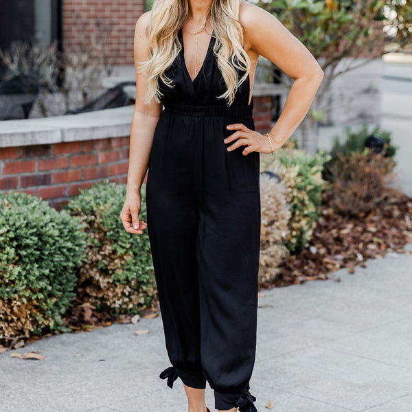 Black Sleeveless Jumpsuit