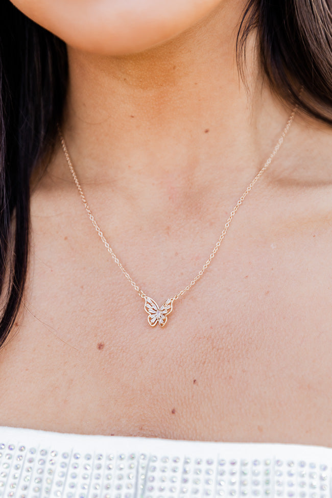 Rose gold store butterfly chain