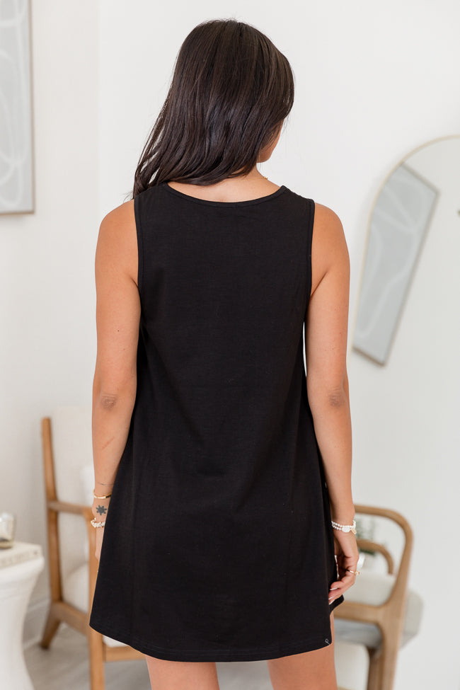 Easy Going Black Sleeveless T-Shirt Dress SALE – Pink Lily