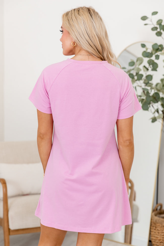 A Simple Moment Pink T Shirt Dress Pink Lily