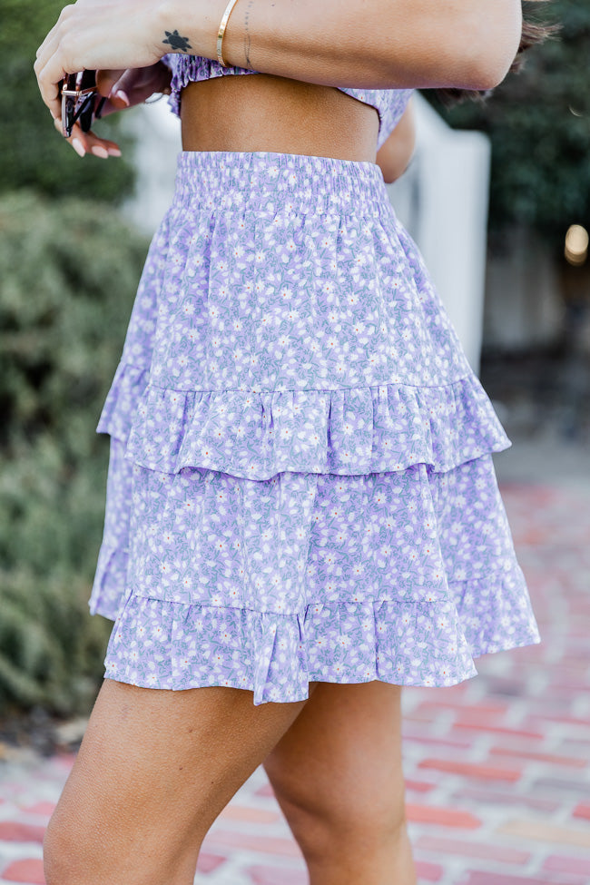 Be My Guest Purple Floral Skirt