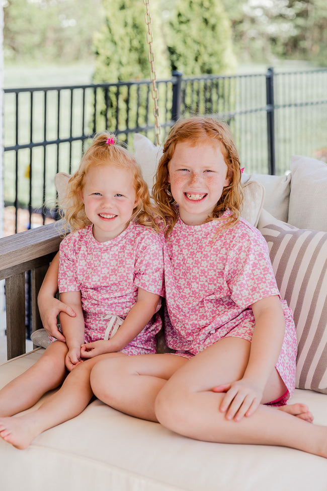Crazy Daisy Kids Pink Checkered Pajama Top FINAL SALE