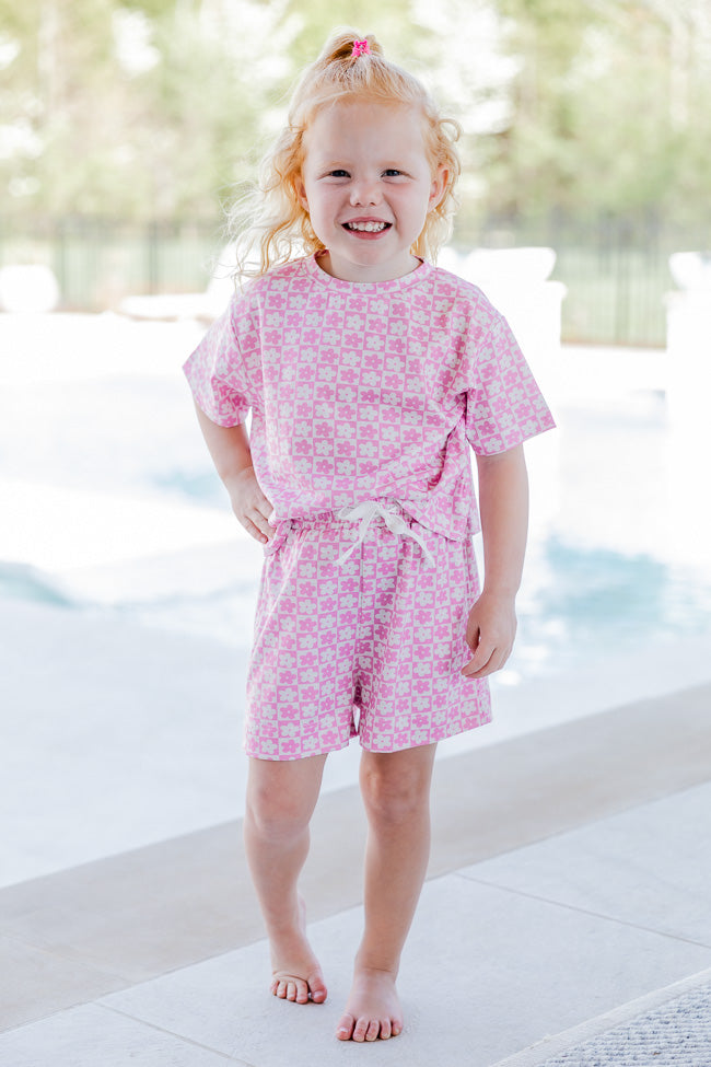 Crazy Daisy Kids Pink Checkered Pajama Shorts FINAL SALE