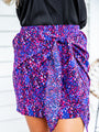 Take Me To The City Blue and Red Printed Tie Skirt FINAL SALE