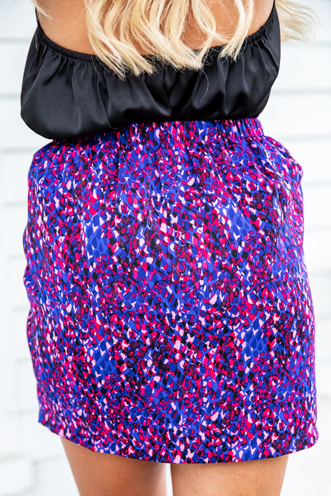 Take Me To The City Blue and Red Printed Tie Skirt FINAL SALE