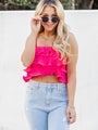 This Is It Pink Pleated Tiered Cropped Tank FINAL SALE