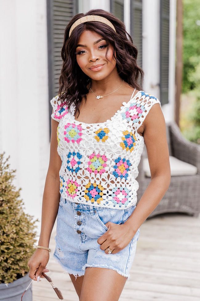 Ivory store crochet top