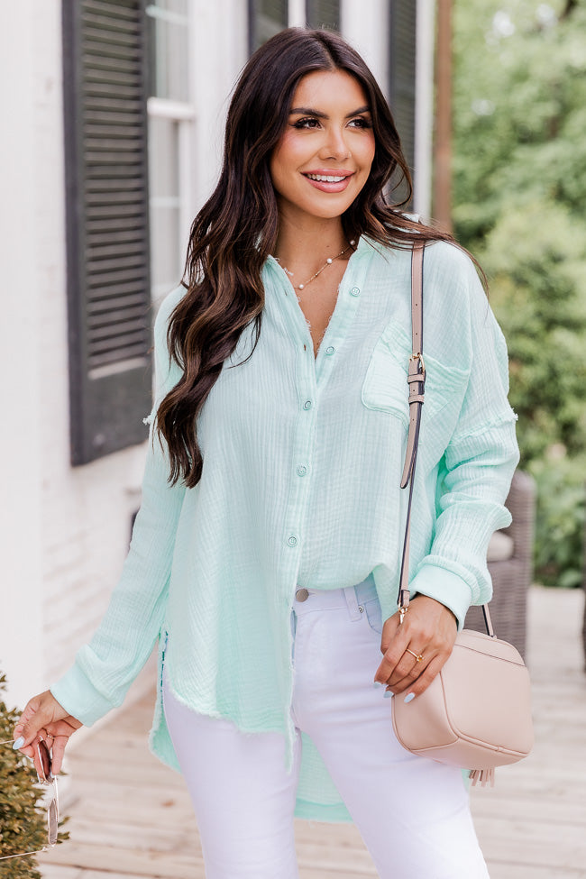 Mint green shirt outfit online