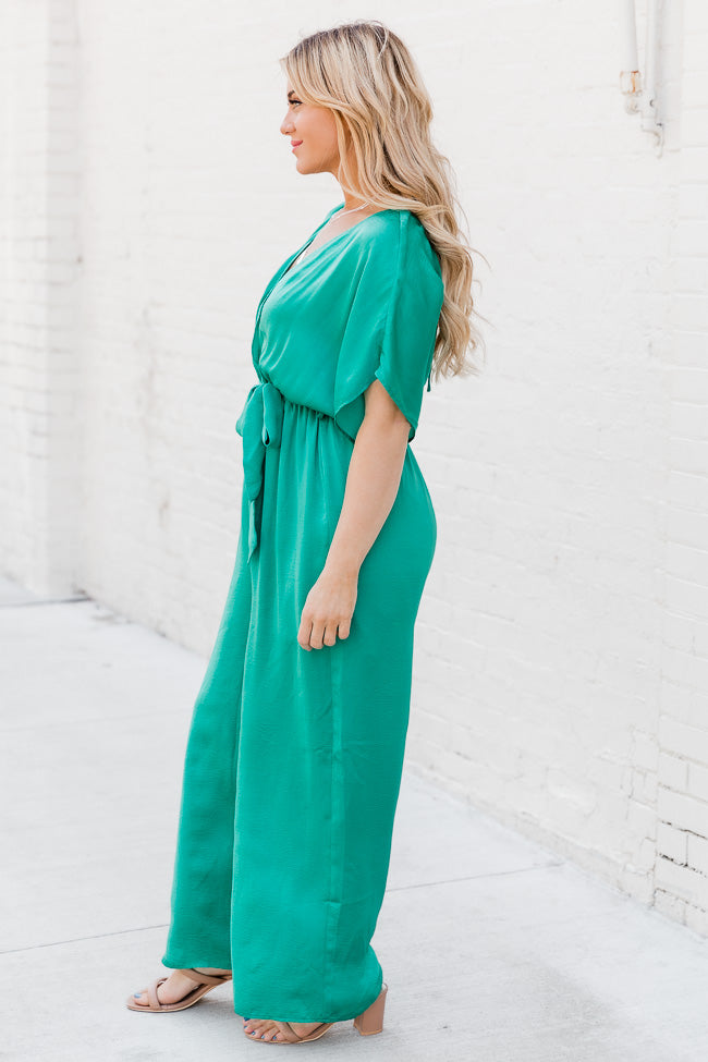 Path To Happiness Teal Jumpsuit FINAL SALE – Pink Lily