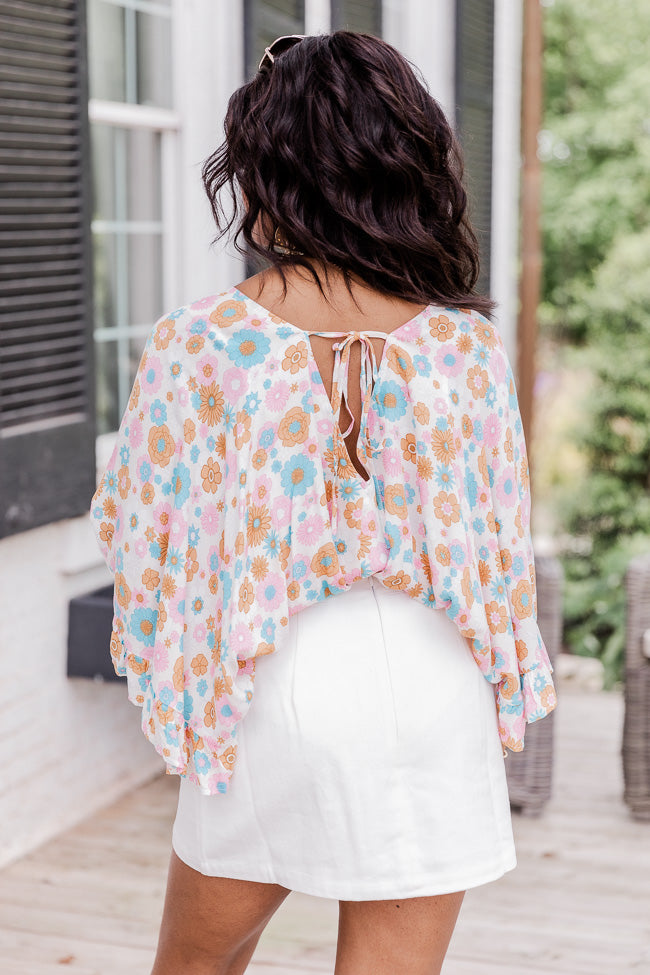 Not Just A Good Day Multi Floral Ruffle Sleeve Bodysuit FINAL SALE