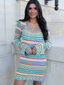 What It Is Multi Stripe Crochet Mini Dress FINAL SALE