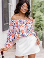 In Bloom Navy Off The Shoulder Floral Blouse FINAL SALE