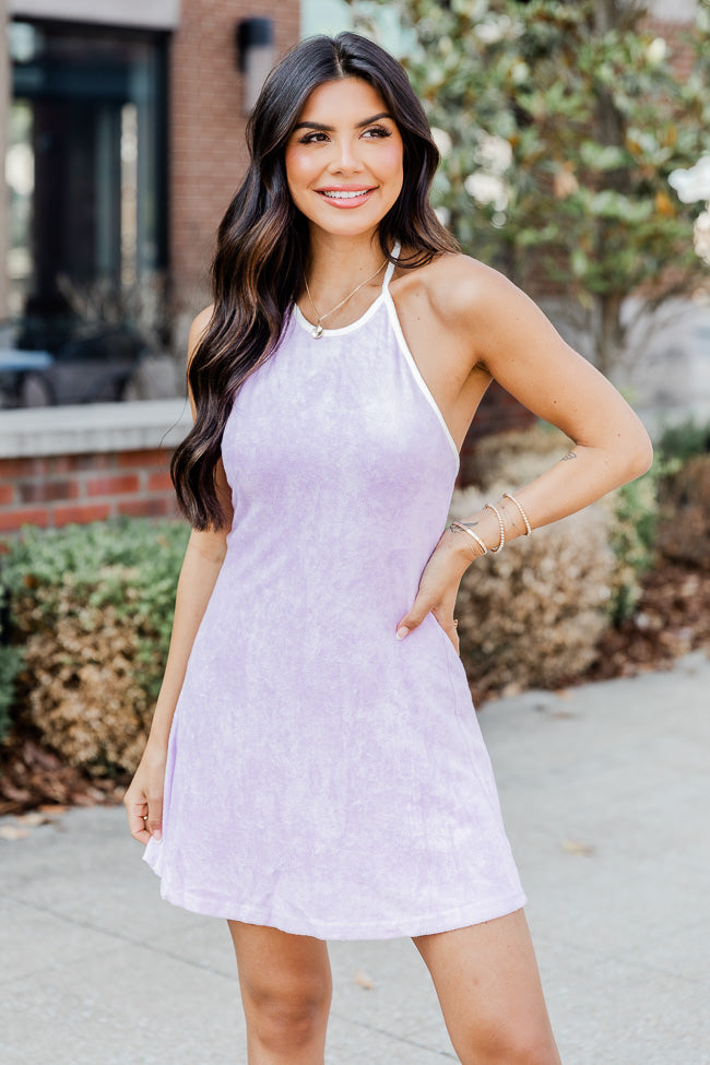 Terry cloth halter dress sale