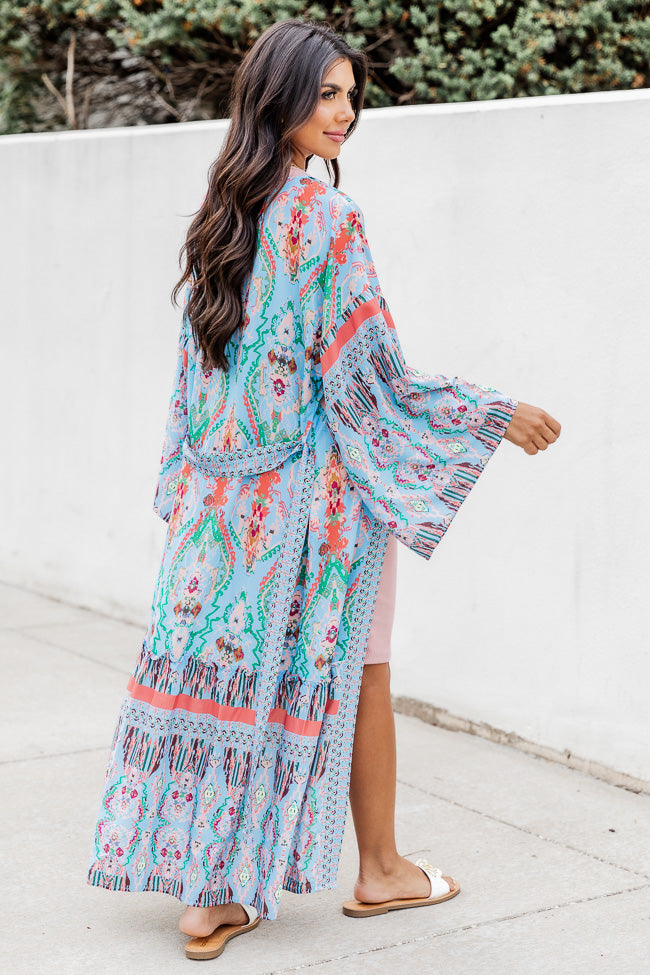 Daydream Look Blue Multi Printed Kimono FINAL SALE