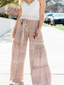 Wasting Time Away Taupe Printed Tie Waist Pants FINAL SALE