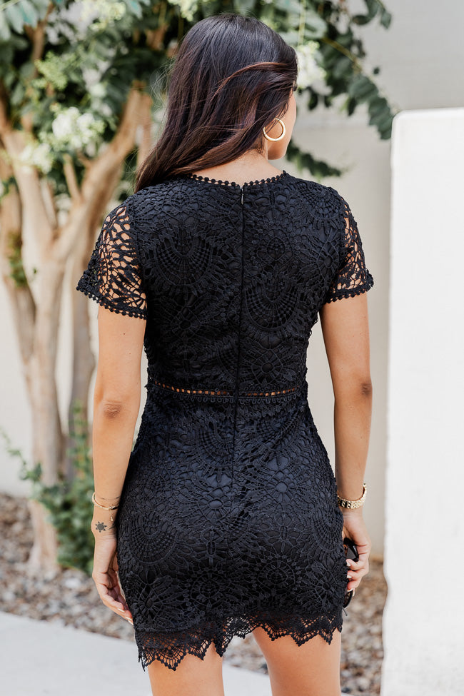 Wished For You Black Lace Mini Dress