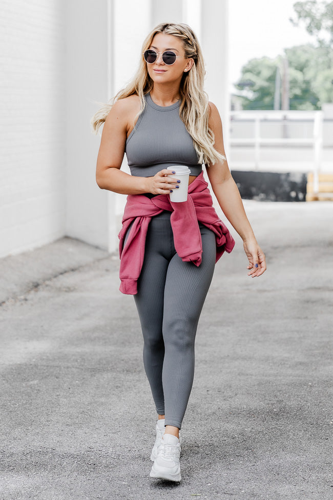 Don't Quit Grey Seamless Active Tank FINAL SALE