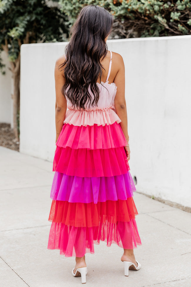 Find Myself Multi Color Tiered Tulle Dress