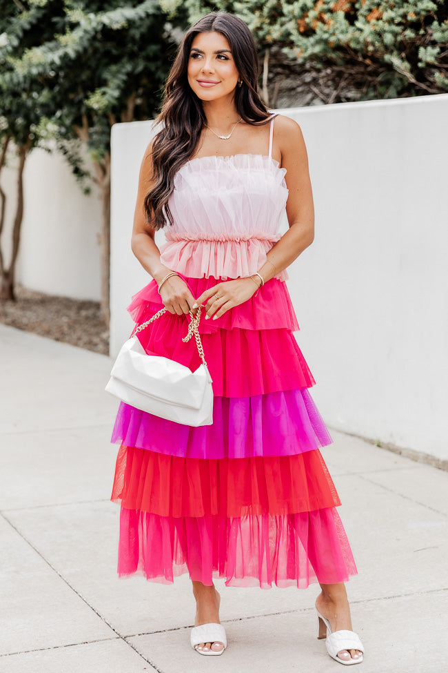 Tiered tulle hot sale midi skirt