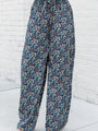 Made You My World Navy Multi Color Printed Smocked Waist Pants FINAL SALE