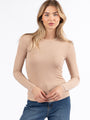 Make Your Choice Tan Ribbed Long Sleeve Tee