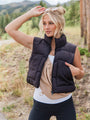 Sights To See Black Cropped Puffer Vest