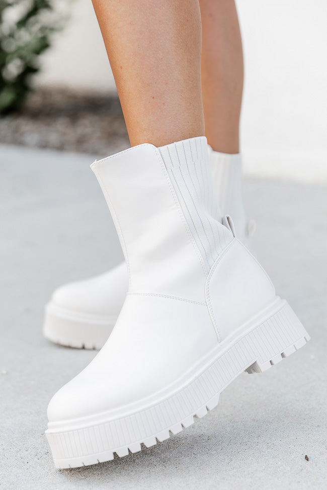 Sheila Off White Chunky Ankle Bootie FINAL SALE