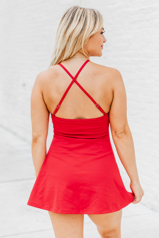 Progress Over Perfection Red Active Dress FINAL SALE