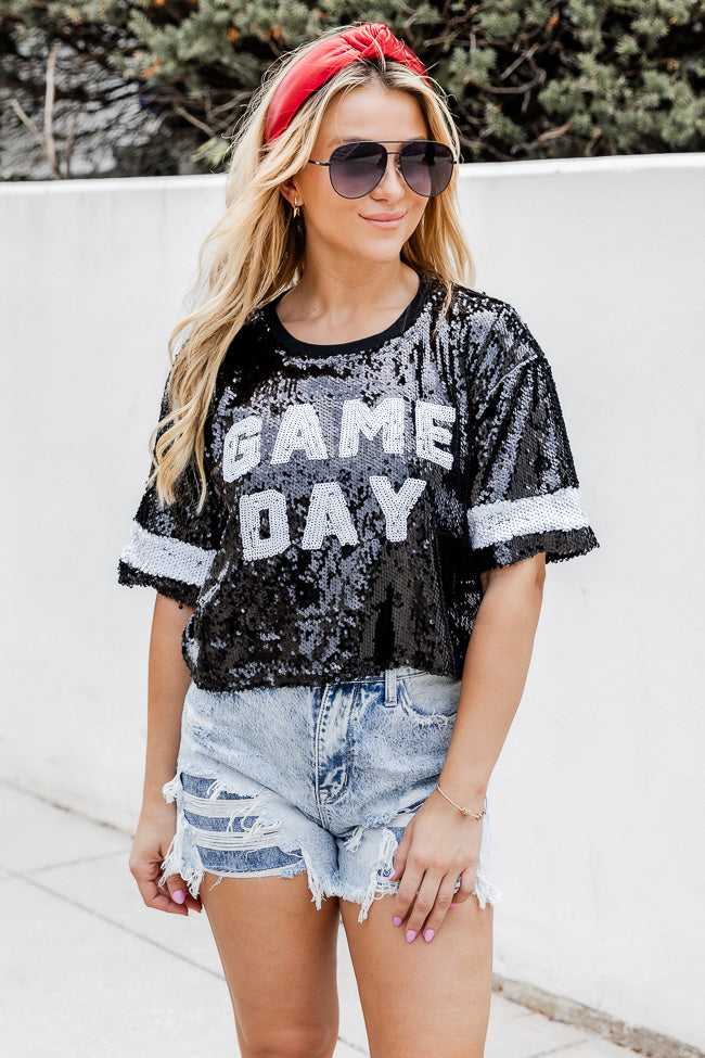 Game Day Sequin Football Cropped Jacket
