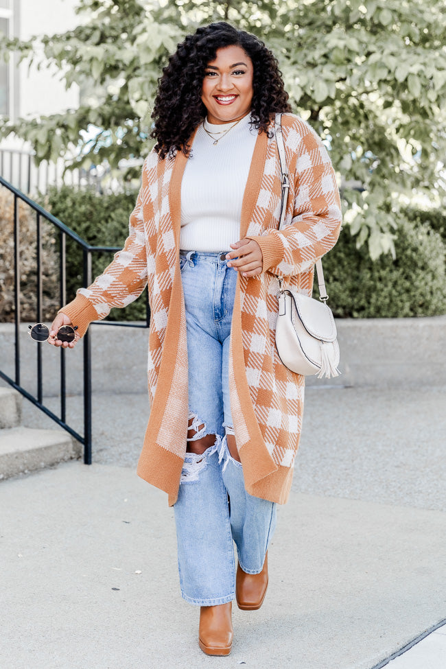 Plaid maxi hot sale cardigan