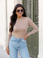 Your Own Path Taupe Mock Neck Bodysuit