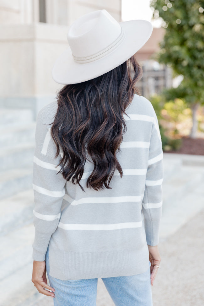 Grey hot sale striped sweater