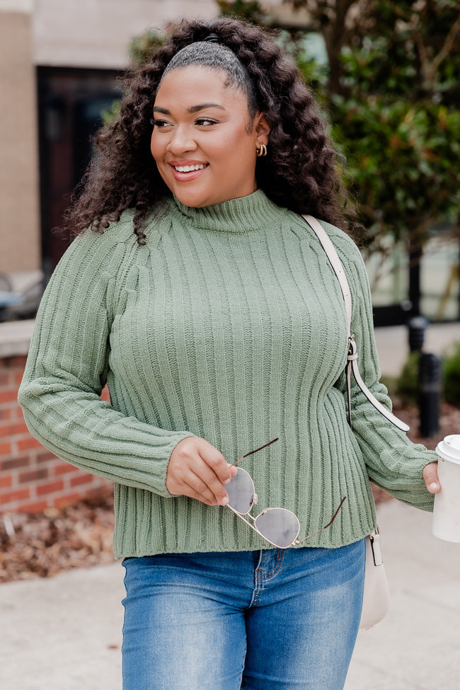 Plus size shop green turtleneck