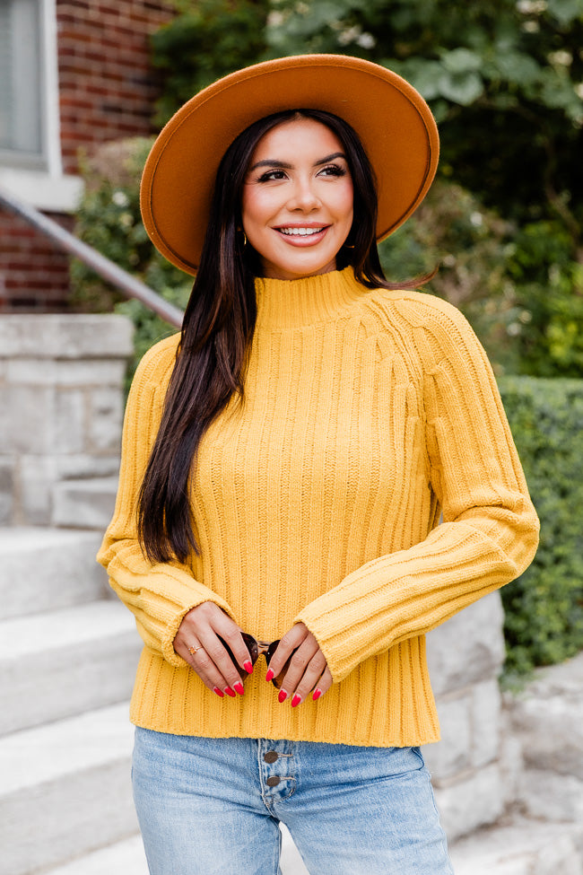 Mustard colored turtleneck outlet sweater