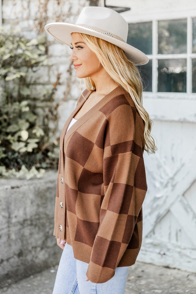All I Wanted Brown Checkered Cardigan FINAL SALE